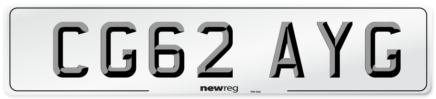 CG62 AYG Number Plate from New Reg